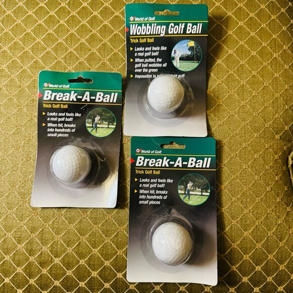 World of Golf 3 Trick Golf Balls Wobbling & Break a Ball NEW - Picture 1 of 1